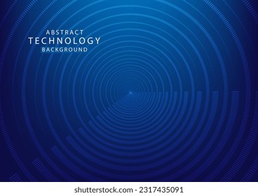 Abstract circle line blue background high tech. Concept technology, innovation, big data, Ai, network, business, modern, online, financial