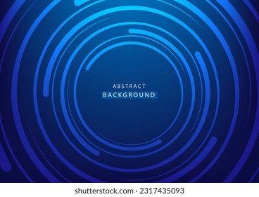 Abstract circle line blue background high tech. Concept technology, innovation, big data, Ai, network, business, modern, online, financial, fast