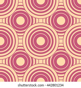 Abstract circle line geometric vector seamless pattern