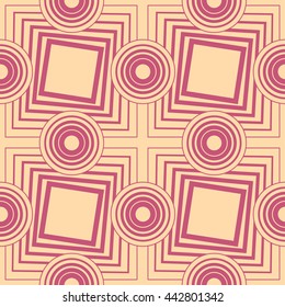 Abstract circle line geometric vector seamless pattern