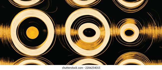 abstract circle line pattern spin gold light isolated