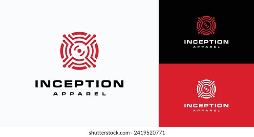 Abstract circle line technology connection vector logo design.