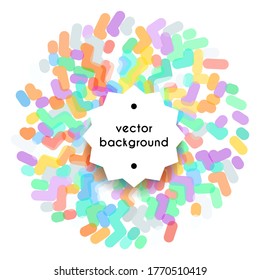 Abstract circle lined banner in watercolor style. Spring, summer or holiday minimalistic splash design. Stylized colorful firework, vector illustration