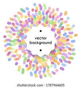 Abstract circle lined banner in watercolor style. Spring, summer or holiday minimalistic splash design. Stylized colorful firework, vector illustration