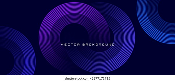 Abstract Circle Lines Background. Geometric Stripe Line Art Design. Modern Blue Lines Design. Futuristic Technology Banner Concept. Vector Illustration for Poster, Banner, Flyer, Website.