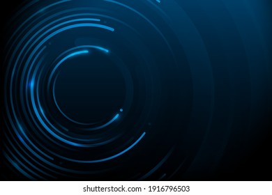 Abstract circle lines and dots connect with Futuristic background. Data cyber internet technology connection