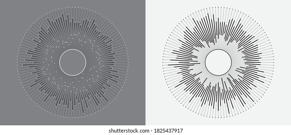 abstract circle with lines and dots. Icon or logo for any projects.