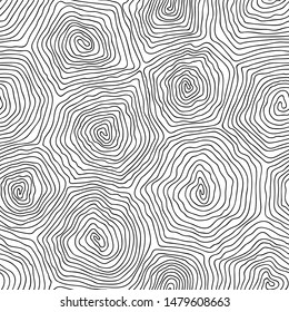 abstract circle lines flowing wave surface on white background. seamless vector pattern. illusion of movement, curvature