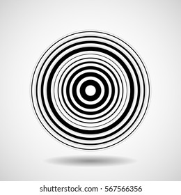 Abstract circle with lines, geometric logo, vector