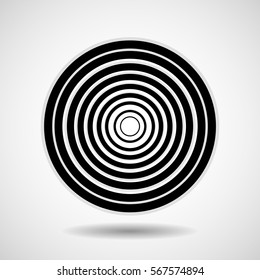 Abstract circle with lines, geometric logo, vector