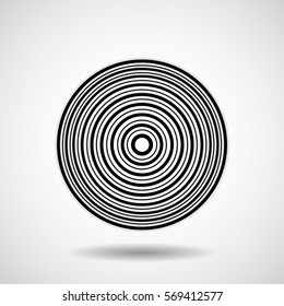 Abstract circle with lines, geometric logo, vector