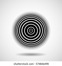 Abstract circle with lines, geometric logo, vector