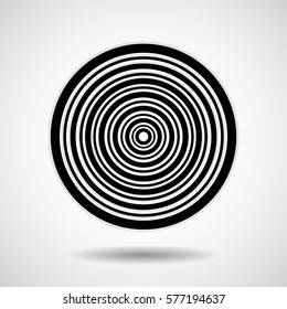 Abstract circle with lines, geometric logo, vector