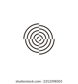 Resumen, líneas de círculo símbolo geométrico simple vector logo
