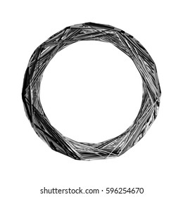 Abstract circle of lines. Isolated on white background. Vector illustration.