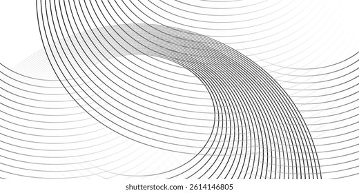 Abstract circle lines on dark blue background. Geometric stripe lineaAbstract gold circle lines on dark background. Geometric stripe line art design. art design for poster, brochure, cover, website