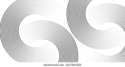 Abstract circle lines on dark blue background. Geometric stripe lineaAbstract gold circle lines on dark background. Geometric stripe line art design. art design for poster, brochure, cover, website