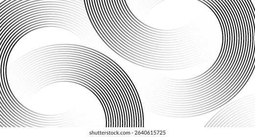 Abstract circle lines on dark blue background. Geometric stripe lineaAbstract gold circle lines on dark background. Geometric stripe line art design. art design for poster, brochure, cover, website