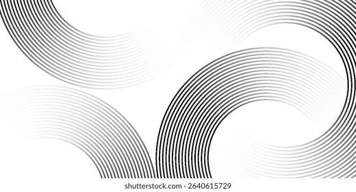 Abstract circle lines on dark blue background. Geometric stripe lineaAbstract gold circle lines on dark background. Geometric stripe line art design. art design for poster, brochure, cover, website