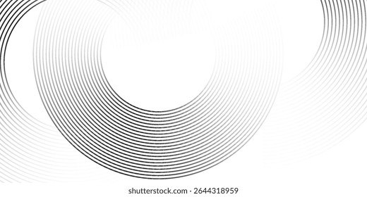 Abstract circle lines on dark blue background. Geometric stripe lineaAbstract gold circle lines on dark background. art design for poster, brochure, cover, website. vector
