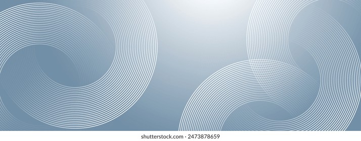 Abstract circle lines on gray background. Geometric stripe line art design for poster, brochure, cover, website, banner.