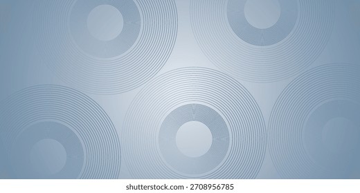 Abstrakte Kreislinien auf grauem Hintergrund. Geometrisches Streifenliniendesign für Poster, Broschüre, Cover, Website, Banner.