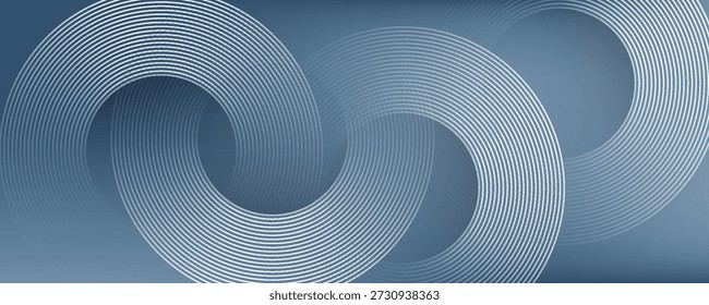 Linhas de círculo abstratas em plano de fundo cinza. Projeto de arte de linha de faixa geométrica para cartaz, brochura, capa, site, banner.