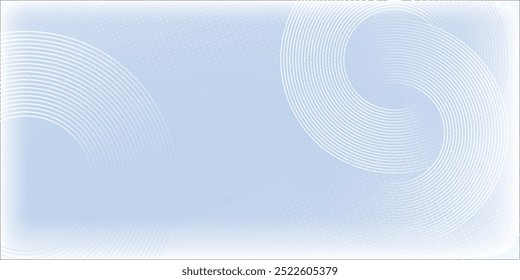 Abstractas líneas circulares sobre fondo azul claro. Diseño geométrico del arte de la línea de la raya para el cartel, folleto, cubierta, Sitio web, cabecera, Anuncio del Web, presentación.