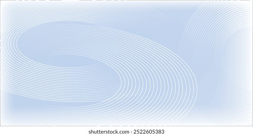 Abstract circle lines on light blue background. Geometric stripe line art design for poster, brochure, cover, website, header, web banner, presentation.