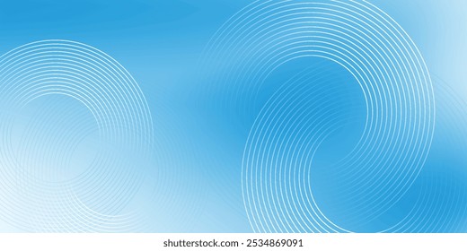 Abstract circle lines on light blue background.
