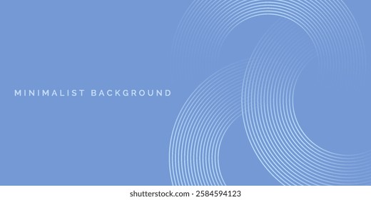 Abstract circle lines on light blue background. Geometric stripe line art design for poster, brochure