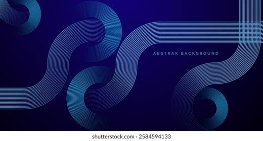 Abstract circle lines on light blue background. Geometric stripe line art design for poster, brochure.