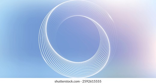 Abstract circle lines on light blue background.