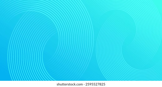 Abstract circle lines on light blue background. Geometric stripe line art design for poster, brochure, cover, website, header, web banner, presentation.