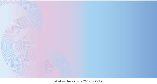 Abstract circle lines on light blue background. Geometric stripe line art design for poster, brochure, cover, website, header, web banner.