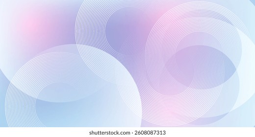 Abstract circle lines on light blue background. Geometric stripe line art design for poster, brochure, cover, website, header, web banner, presentation.