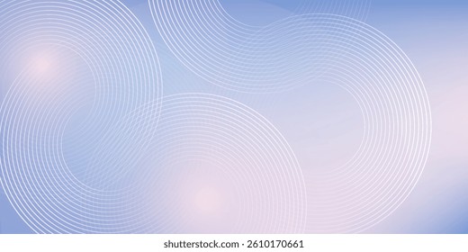 Abstract circle lines on light blue background. Geometric stripe line art design style