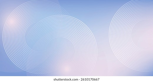 Abstract circle lines on light blue background. Geometric stripe line art design style