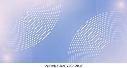 Abstract circle lines on light blue background. Geometric stripe line art design style