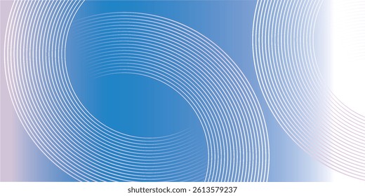 Abstract circle lines on light blue background. Geometric stripe line art design for poster, brochure, cover, website, header, web banner, presentation. eps10
