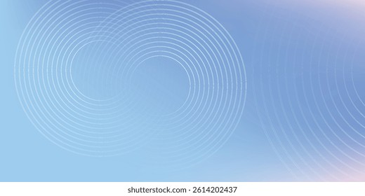 Abstract circle lines on light blue background. Geometric stripe line art design style for poster, brochure, cover, website, header, web banner, presentation