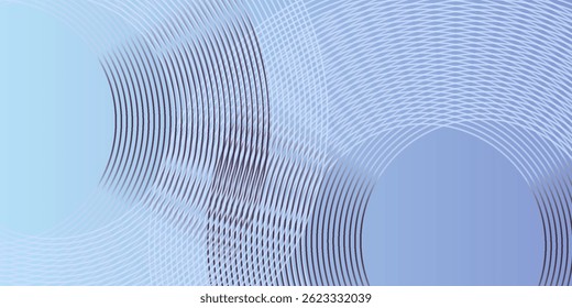 Abstract circle lines on light blue background. Geometric stripe line art design for poster, brochure, cover, website, header, web banner, presentation.