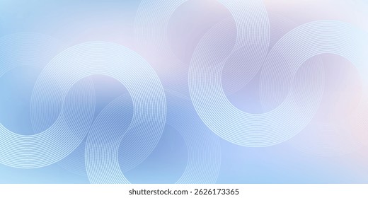 Abstract circle lines on light blue background. Geometric stripe line art design for poster, brochure, cover, website, header, web banner, presentation. eps 10