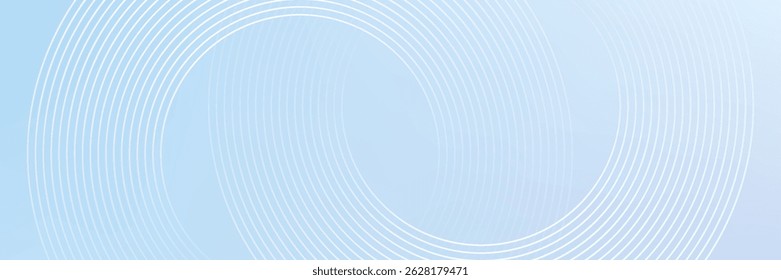 Abstractas líneas circulares sobre fondo azul claro. Diseño geométrico del arte de la línea de la raya para el cartel, folleto, cubierta, Sitio web, cabecera, Anuncio del Web, presentación. moderno