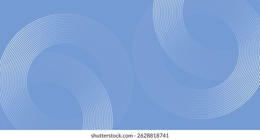 Abstract circle lines on light blue background. Geometric stripe line art design for poster, brochure, cover, website, header, web banner, presentation.