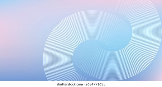 Abstract circle lines on light blue background. Geometric stripe line art design for poster, brochure, cover, website, header, web banner, presentation.
