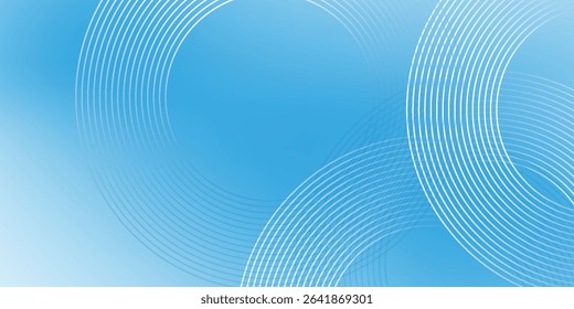 Abstract circle lines on light blue background.