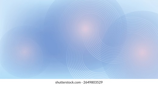 Abstract circle lines on light blue background. Geometric stripe line art design for poster, brochure, cover, website, header, web banner, presentation.