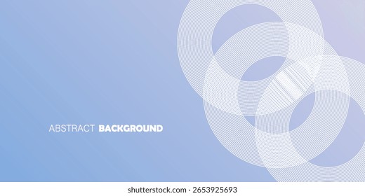 Abstractas líneas circulares sobre fondo azul claro. Diseño geométrico del arte de la línea de la raya para el cartel, folleto, cubierta, Sitio web, cabecera, Anuncio del Web, presentación.