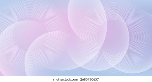 Abstract circle lines on light blue background. Geometric stripe line art design for poster, brochure, cover, website, header, web banner, presentation.